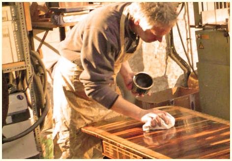John Hulme working in his workshop
